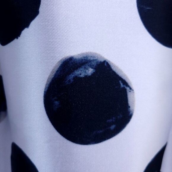 🌚The Moon NWOT Inky Polka Dot Moons Full Skirt Sleeveless Dress - Picture 6 of 11